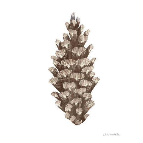 Peace and Joy Pinecone Black Modern Wood Framed Art Print by Miller, Sara Zieve