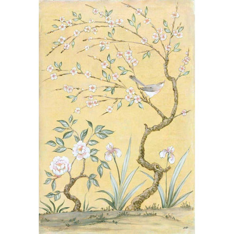 Spring Mural I Black Modern Wood Framed Art Print with Double Matting by Purinton, Julia