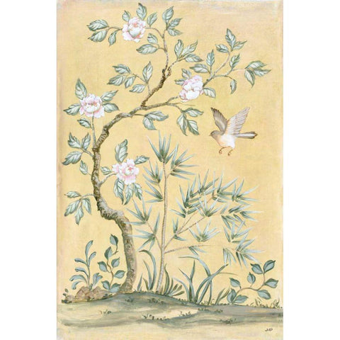 Spring Mural II Gold Ornate Wood Framed Art Print with Double Matting by Purinton, Julia