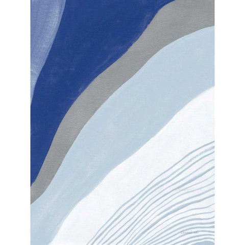 Retro Abstract IV Blue White Modern Wood Framed Art Print by Nai, Danhui