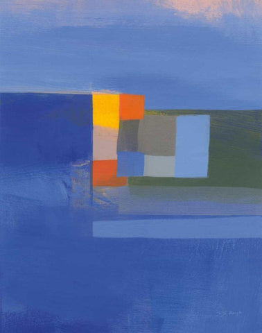 Evening Light White Modern Wood Framed Art Print with Double Matting by Maye, Jo