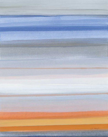 Horizons White Modern Wood Framed Art Print with Double Matting by Maye, Jo