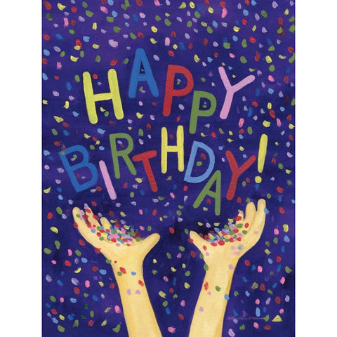 Happy Birthday Hooray Gold Ornate Wood Framed Art Print with Double Matting by McKenna, Kathleen Parr