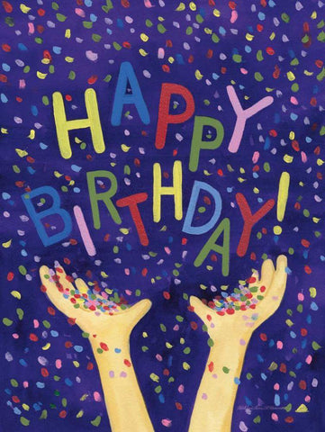 Happy Birthday Hooray Black Ornate Wood Framed Art Print with Double Matting by McKenna, Kathleen Parr