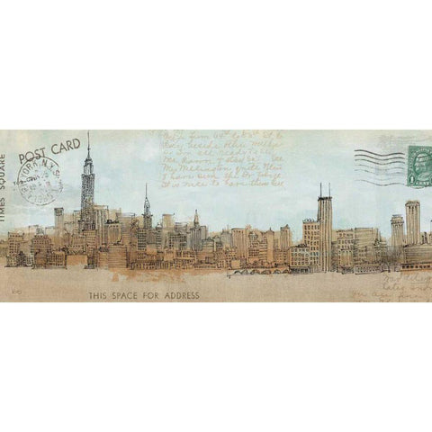 Cities III - New York Black Modern Wood Framed Art Print with Double Matting by Tillmon, Avery