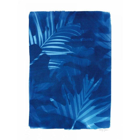 Cyanotype Tropical IV Black Modern Wood Framed Art Print by Green, Nancy