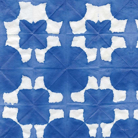 Aquarelle Blue Square II White Modern Wood Framed Art Print by Green, Nancy