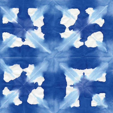 Aquarelle Blue Square IV White Modern Wood Framed Art Print by Green, Nancy