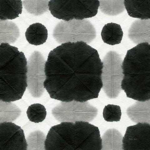 Aquarelle Black and White Square I White Modern Wood Framed Art Print with Double Matting by Green, Nancy