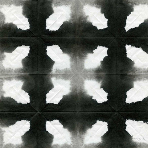 Aquarelle Black and White Square III Black Ornate Wood Framed Art Print with Double Matting by Green, Nancy