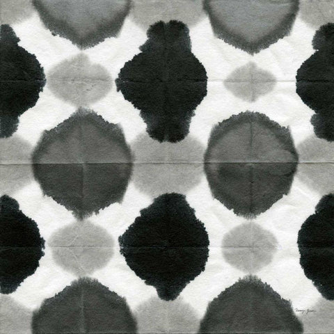 Aquarelle Black and White Square VIII Black Modern Wood Framed Art Print with Double Matting by Green, Nancy