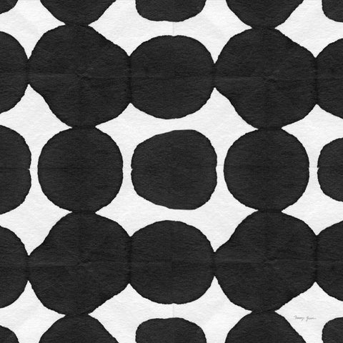 Aquarelle Black and White Square X Black Modern Wood Framed Art Print with Double Matting by Green, Nancy