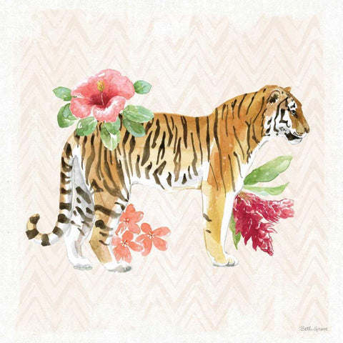 From the Jungle IV White Modern Wood Framed Art Print with Double Matting by Grove, Beth