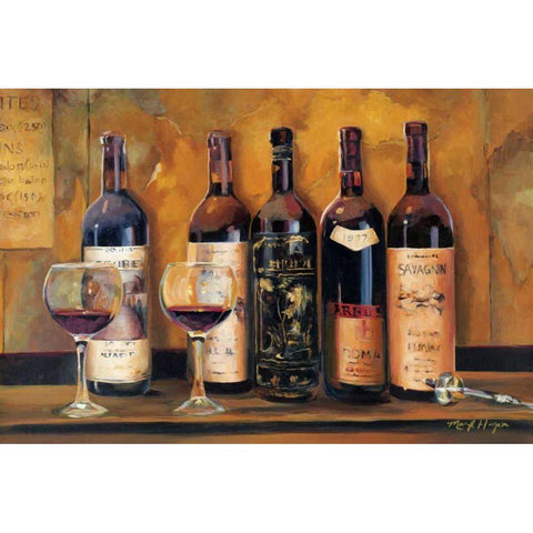 Cellar Reds Black Modern Wood Framed Art Print by Hageman, Marilyn