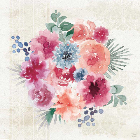 Bohemian Vibes IV White Modern Wood Framed Art Print with Double Matting by June, Dina