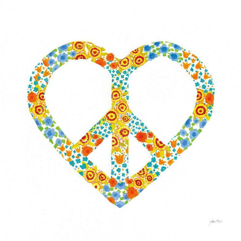 Peace and Love II Gold Ornate Wood Framed Art Print with Double Matting by Davis, Joan E.