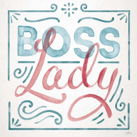 Boss Lady I White Modern Wood Framed Art Print with Double Matting by Penner, Janelle