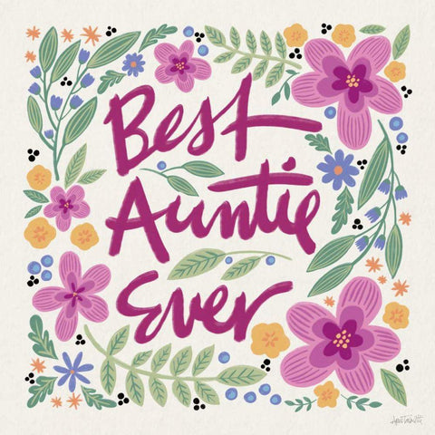 Best Auntie Ever I White Modern Wood Framed Art Print by Tavoletti, Anne