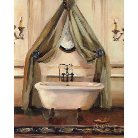 Classical Bath II - Wag Black Modern Wood Framed Art Print with Double Matting by Hageman, Marilyn