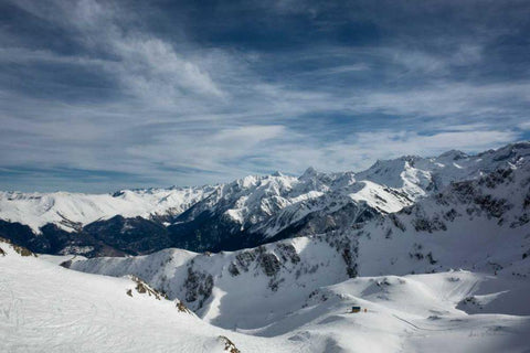 Mountain Cabin White Modern Wood Framed Art Print with Double Matting by Eichman, Andre