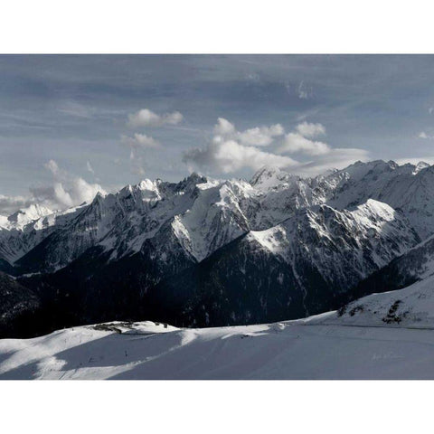 Snowcapped Mountains Black Modern Wood Framed Art Print with Double Matting by Eichman, Andre