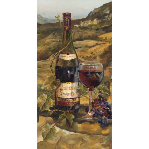 Tuscan Valley Red Gold Ornate Wood Framed Art Print with Double Matting by Hageman, Marilyn