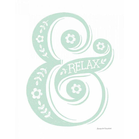 Relax Mint White Modern Wood Framed Art Print by Snowdon, Alexandra