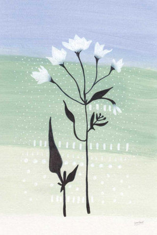 Jasmine Delight I White Modern Wood Framed Art Print with Double Matting by Mack, Lynn