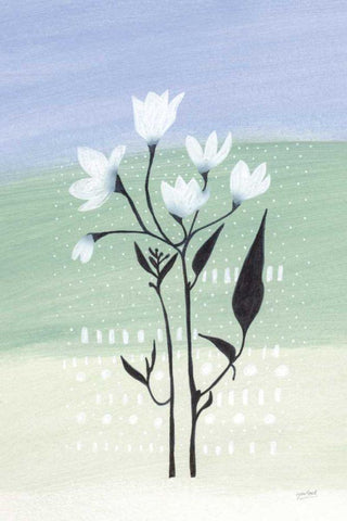 Jasmine Delight II White Modern Wood Framed Art Print with Double Matting by Mack, Lynn