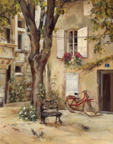 Provence Village I Black Ornate Wood Framed Art Print with Double Matting by Hageman, Marilyn