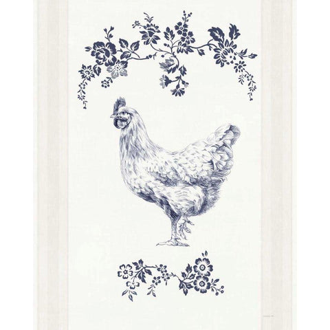 Summer Chickens II Black Modern Wood Framed Art Print with Double Matting by Nai, Danhui