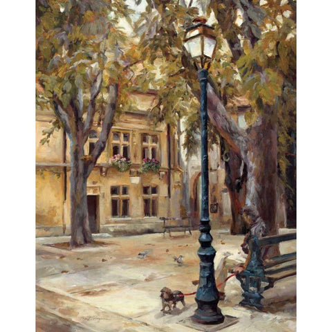 Provence Village II Black Modern Wood Framed Art Print with Double Matting by Hageman, Marilyn