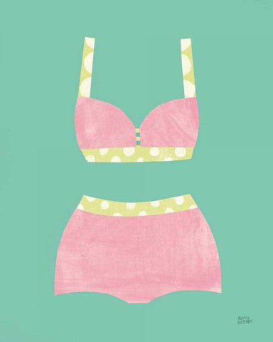 Bathing Beauties III Pastel Black Ornate Wood Framed Art Print with Double Matting by Averinos, Melissa