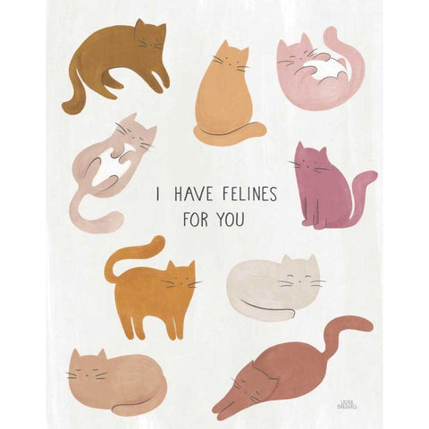 I Have Felines for You Black Modern Wood Framed Art Print with Double Matting by Marshall, Laura