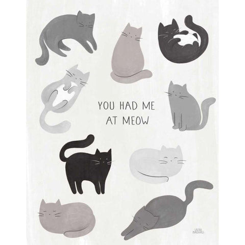You Had Me at Meow Gold Ornate Wood Framed Art Print with Double Matting by Marshall, Laura