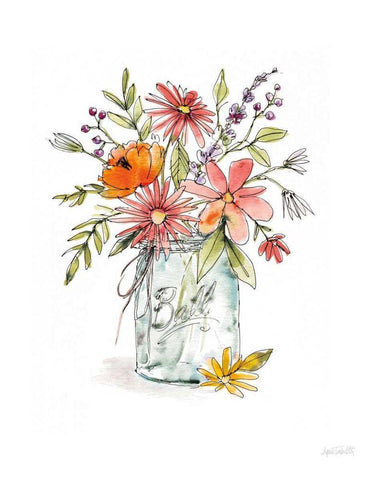 Americana Mood V Summer White Modern Wood Framed Art Print with Double Matting by Tavoletti, Anne