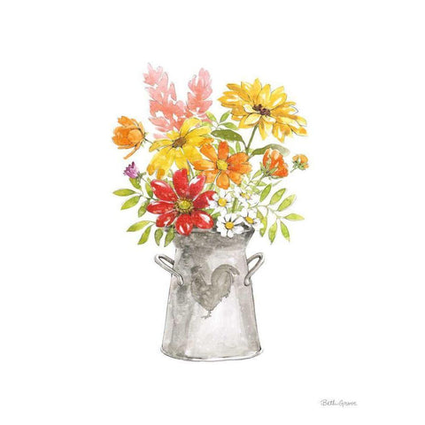 Farmhouse Floral VI White White Modern Wood Framed Art Print by Grove, Beth