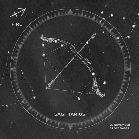 Night Sky Sagittarius v2 Black Modern Wood Framed Art Print by Miller, Sara Zieve