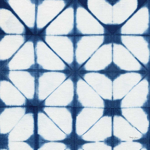 Shibori Square VIII Black Ornate Wood Framed Art Print with Double Matting by Green, Nancy