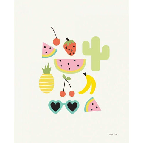 Summer Daze II White Modern Wood Framed Art Print by Kelle, Ann