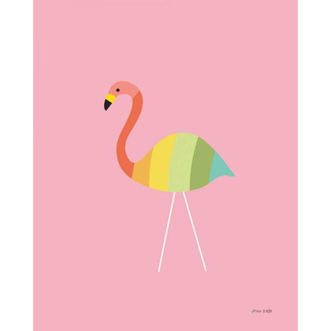 Flamingo Colors Gold Ornate Wood Framed Art Print with Double Matting by Kelle, Ann