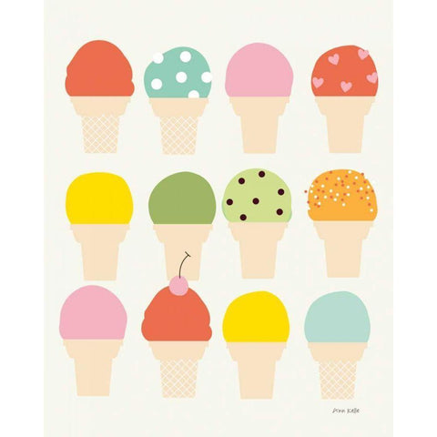 Single Scoops Black Modern Wood Framed Art Print with Double Matting by Kelle, Ann