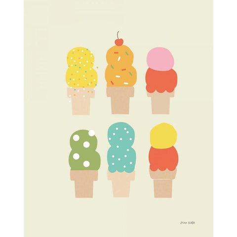 Double Scoops Black Modern Wood Framed Art Print with Double Matting by Kelle, Ann