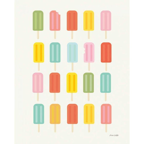Colorful Popsicles Black Modern Wood Framed Art Print by Kelle, Ann
