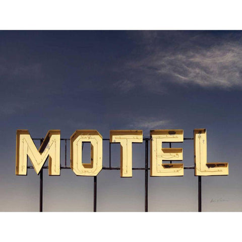 Beach Motel Black Modern Wood Framed Art Print with Double Matting by Eichman, Andre