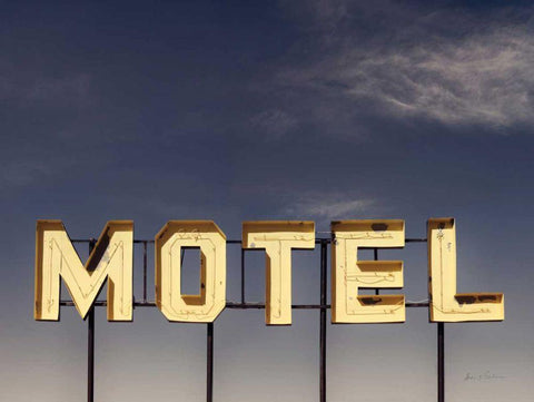 Beach Motel White Modern Wood Framed Art Print with Double Matting by Eichman, Andre