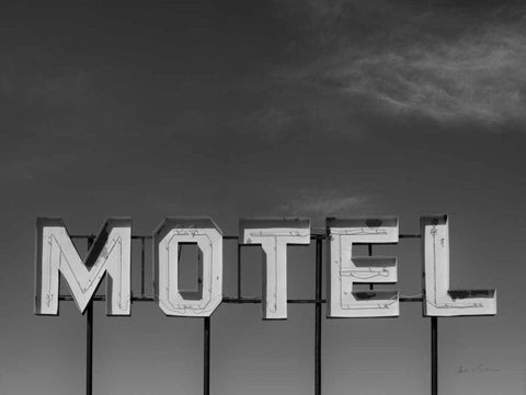Beach Motel BW White Modern Wood Framed Art Print with Double Matting by Eichman, Andre