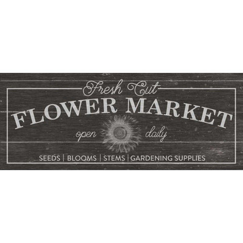 Flower Market I Dark Wood White Modern Wood Framed Art Print by Wild Apple Portfolio