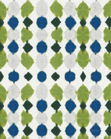 Watermark I Blue Green White Modern Wood Framed Art Print with Double Matting by Green, Nancy