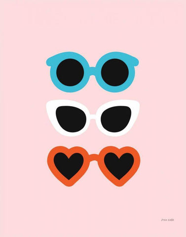 Sunglasses for All II White Modern Wood Framed Art Print with Double Matting by Kelle, Ann